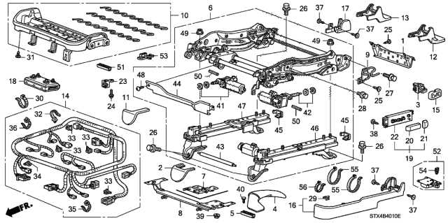 2008 Acura MDX Front Seat Components - Diagram 1