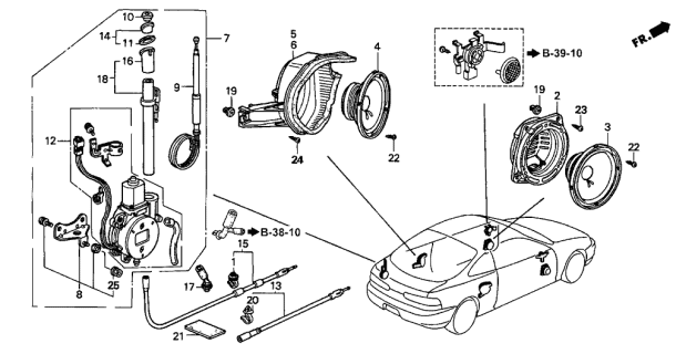 1994 Acura Integra Speaker Assembly (160Mm Coaxial) (Jensen) Diagram for 39120-ST7-A01