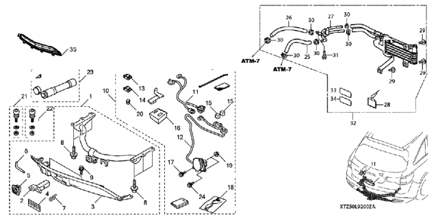 2014 Acura MDX Hitch Cover Panel Diagram for 08L92-TZ5-20130