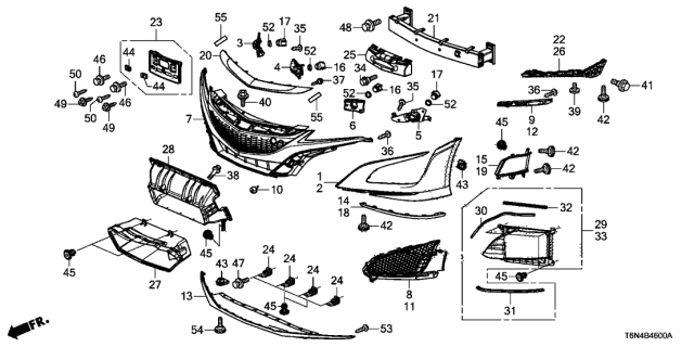2020 Acura NSX Front Bumper Diagram