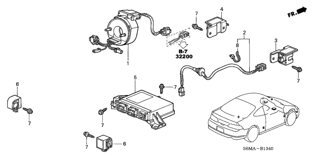 2006 Acura RSX Sensor Assembly, Side Impact (Siemens) Diagram for 77970-S6M-A93