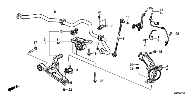 2021 Acura RDX Bracket, Front ABS Harness Right Diagram for 42512-TJB-A00