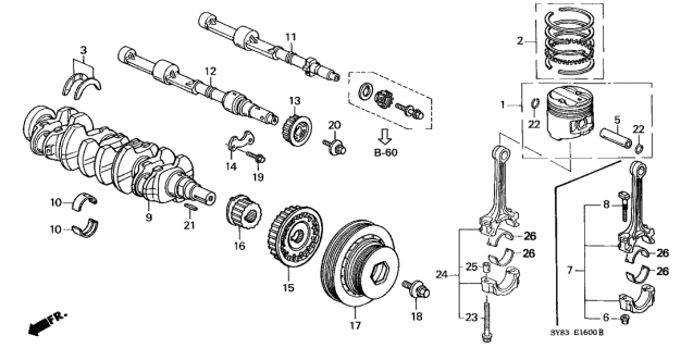 1997 Acura CL Bearing A Set, Connecting Rod (Blue) (Daido) Diagram for 13022-P14-800
