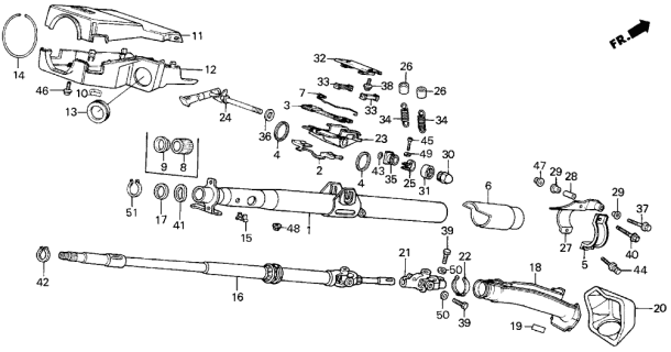 1988 Acura Integra Shaft, Steering Diagram for 53310-SD2-670
