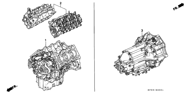 1993 Acura Legend General Assembly, Cylinder Block (C32A1) Diagram for 10002-PY3-A00