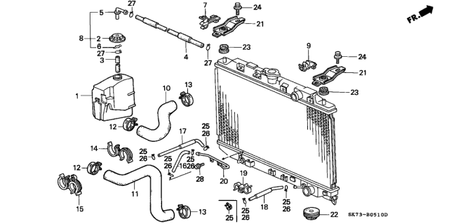 1990 Acura Integra Pipe, Cooler (ATF) Diagram for 25530-PR3-000