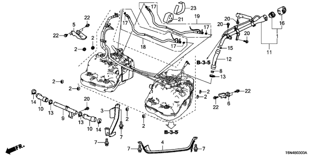 2020 Acura NSX Fuel Filler Pipe Diagram