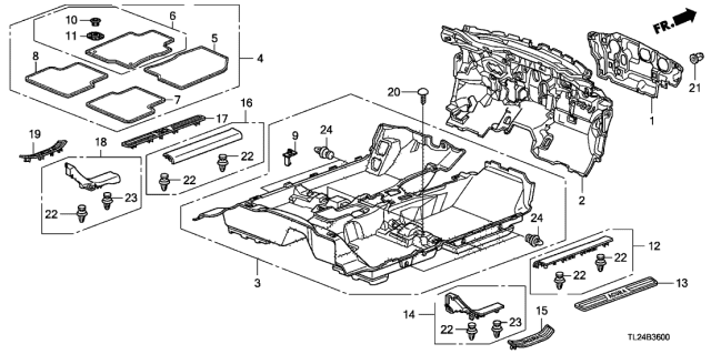 2010 Acura TSX Garnish, Left Front Side (Outer) (Gray) Diagram for 84252-TL2-A01ZA