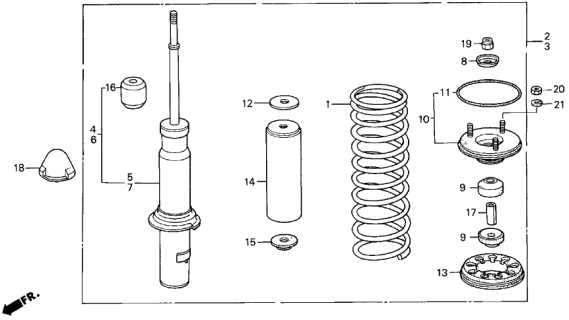1989 Acura Legend Shock Absorber Assembly, Left Front (Showa) Diagram for 51602-SD4-A05