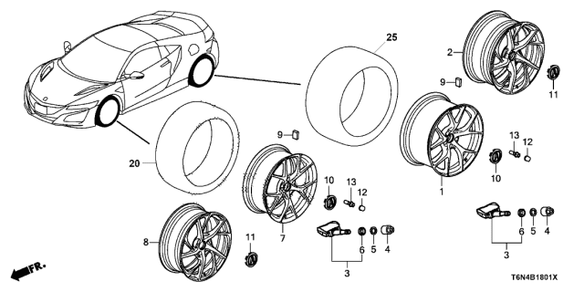 2021 Acura NSX Tire, Rear Diagram for 42751-CTL-037