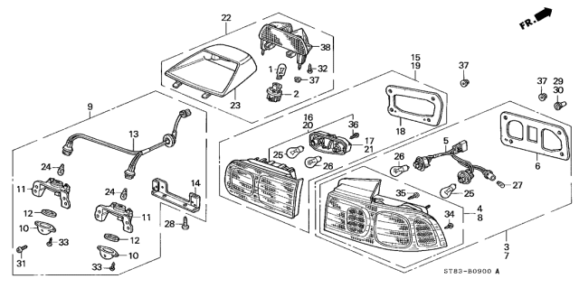 1995 Acura Integra Screw, Tapping (4X12) Diagram for 93902-34320