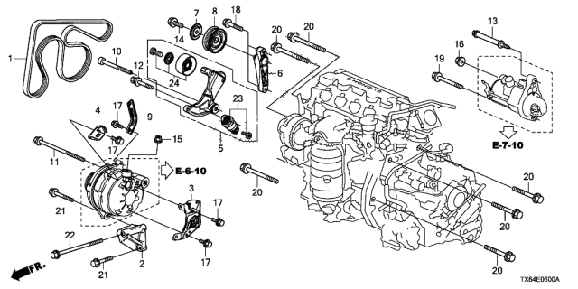 2013 Acura ILX Stay, Connector Diagram for 31124-R1A-A00