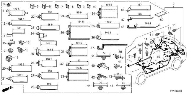 2022 Acura MDX Clip, Wire Harness Diagram for 91555-TA0-003