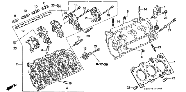 2000 Acura RL Cylinder Head Diagram 1
