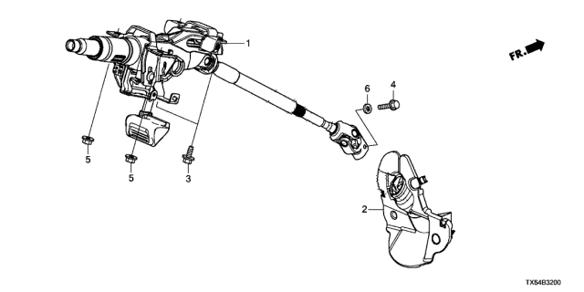 2015 Acura ILX Cover, Steering Joint (Driver Side) Diagram for 53320-TR0-A00