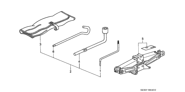 2000 Acura RL Tools - Jack Diagram