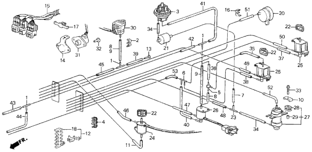 1987 Acura Legend Wire Assembly Diagram for 36041-PH7-661