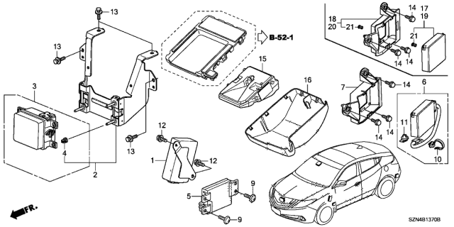 2012 Acura ZDX Unit Assembly,Acc Diagram for 36700-SZN-A11