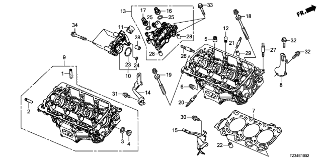 2015 Acura TLX Stay, Rear Diagram for 36535-5J2-A01