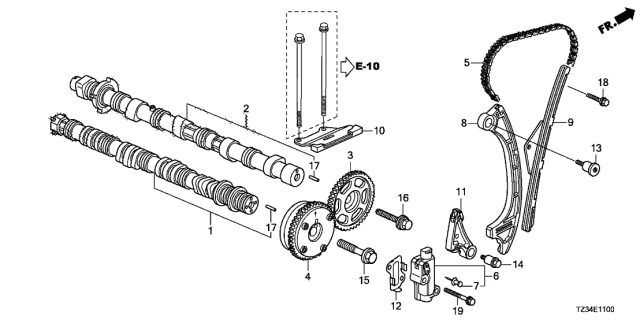 2019 Acura TLX Actuator, VTC (46T) Diagram for 14310-5A2-A01