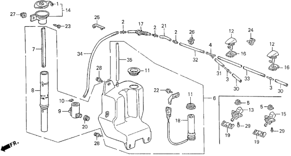 1987 Acura Legend Mouth Assembly, Washer Diagram for 76812-SD4-003