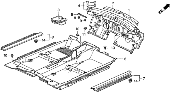 1997 Acura CL Floor Mat (Quartz Gray) Diagram for 83301-SY8-A00ZB