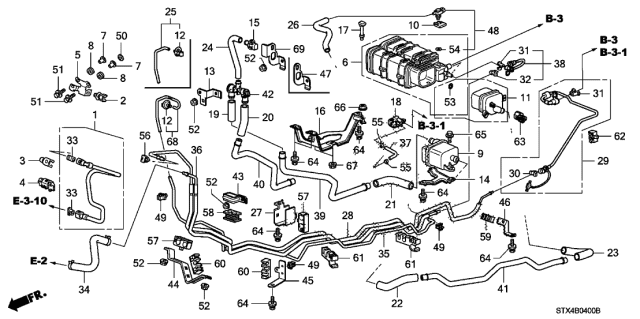 2008 Acura MDX Tube B, Canister Drain Diagram for 17374-STX-A00