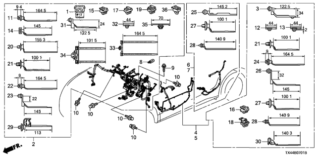 2014 Acura RDX Wire Harness, Driver Door Diagram for 32751-TX4-A00