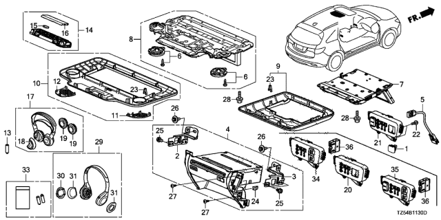 2014 Acura MDX Speaker Assembly (Panasonic) Diagram for 39121-TK8-A01