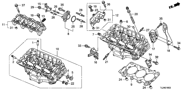2011 Acura TSX Guide, Valve (Over Size) Diagram for 12204-PJ7-305
