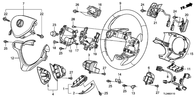 2010 Acura TSX Sub-Wire, Cable Reel Diagram for 77901-TL0-G40
