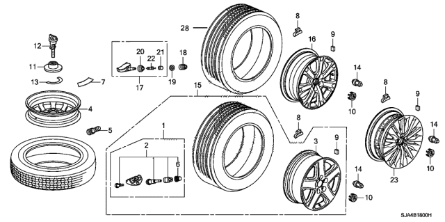 2005 Acura RL Wheel Disk Diagram