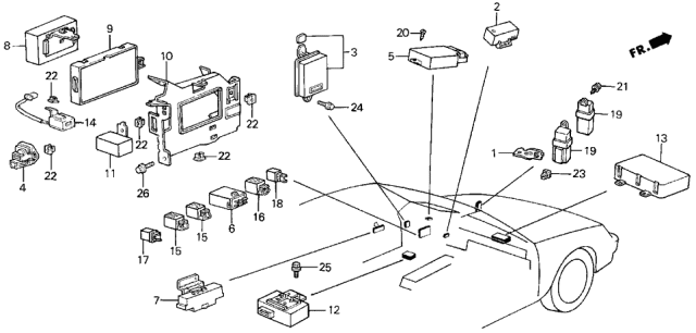 1986 Acura Legend Control Unit, Integrated Diagram for 38600-SD4-A02