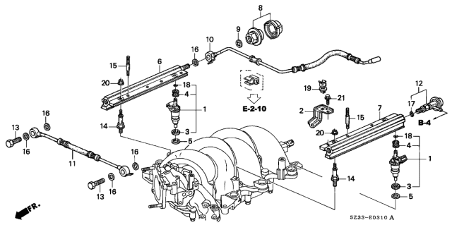 2002 Acura RL Fuel Injector Diagram