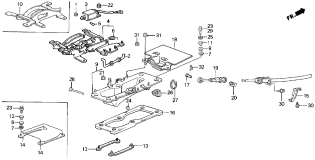 1986 Acura Legend Bracket, Select Lever Diagram for 54201-SD4-772