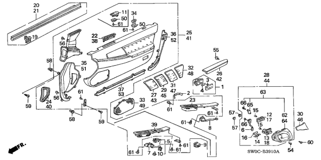 2004 Acura NSX Tapping Screw (4X16) Diagram for 93903-44480