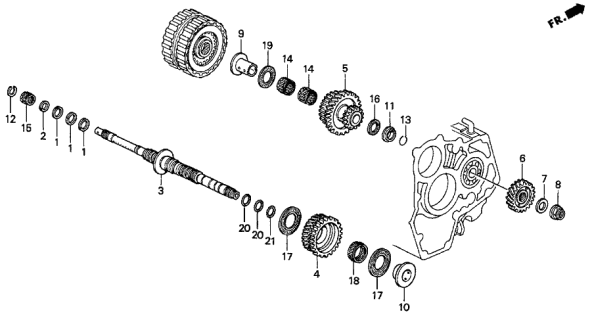 1997 Acura CL Gear, Mainshaft Idle Diagram for 23481-P0X-000