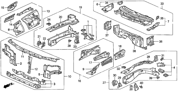 1997 Acura TL Hook, Passenger Side Tie Down Diagram for 60831-SW5-A00ZZ