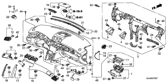 2010 Acura RL Instrument Panel Diagram