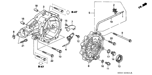 2002 Acura RL AT Differential Carrier Diagram
