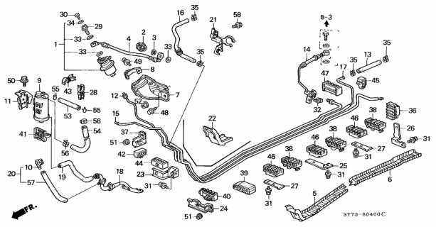 1994 Acura Integra Fuel Feed Pipe Diagram for 17700-ST7-930