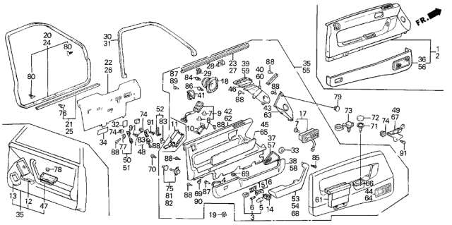 1986 Acura Legend Spring, Opener Switch Setting Diagram for 35805-SD4-000