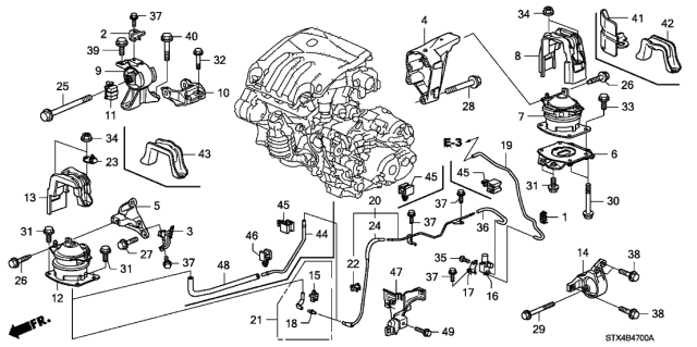 2009 Acura MDX Engine Mounts Diagram