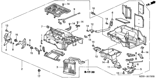 2002 Acura RL Heater Unit Diagram