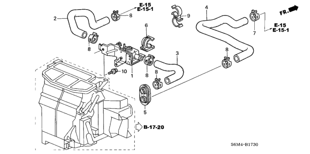 2002 Acura RSX Water Inlet Hose A Diagram for 79721-S6M-A00