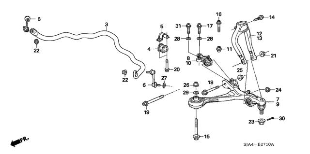 2012 Acura RL Front Lower Arm Diagram