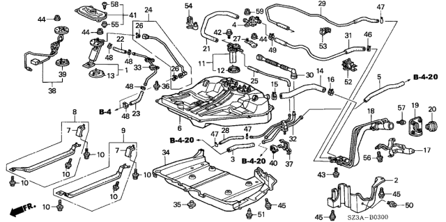 2004 Acura RL Fuel Tank Diagram