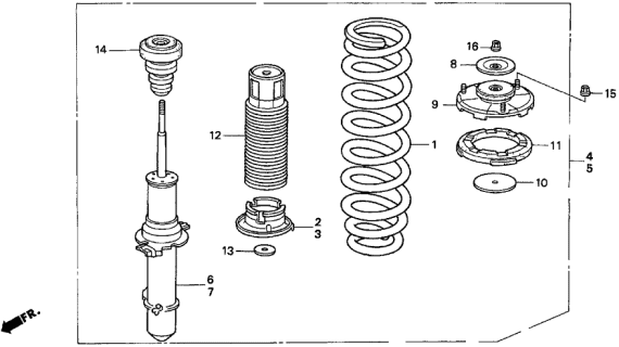 1997 Acura TL Shock Absorber Mounting Rubber Diagram for 51631-SZ5-004