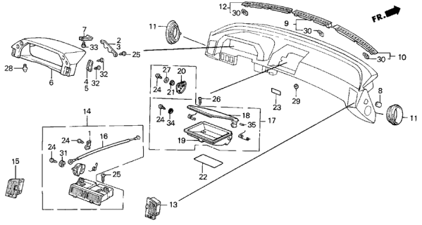 1989 Acura Legend Outlet Assembly, Passenger Side (Mauve Red) Diagram for 77600-SG0-A01ZF