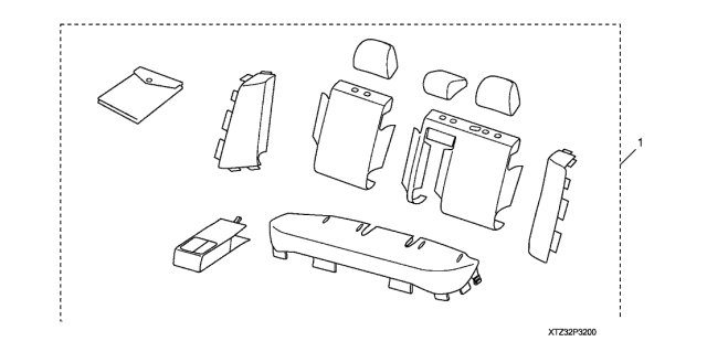 2015 Acura TLX Rear Seat Cover (2ND Row) Diagram